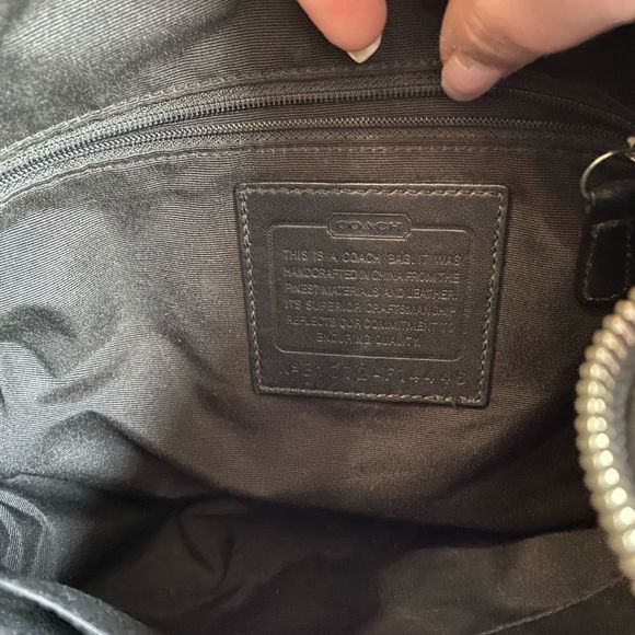 90’s retro Coach Logo Shoulder Bag Purse Black - Picture 8 of 8